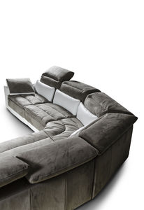 corner sofa / contemporary / leather / fabric