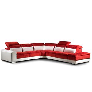 corner sofa / contemporary / leather / fabric