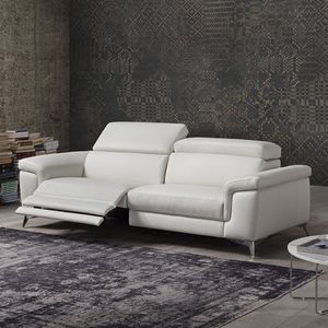 corner sofa / contemporary / leather / 2-person