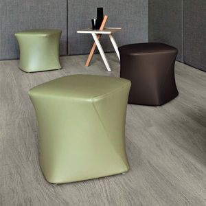 contemporary pouf / fabric / leather