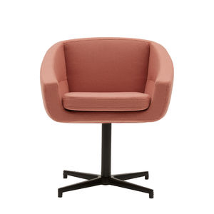 contemporary armchair / fabric / aluminum / swivel