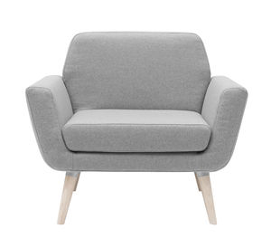 Scandinavian design armchair / fabric / with removable cover / orange