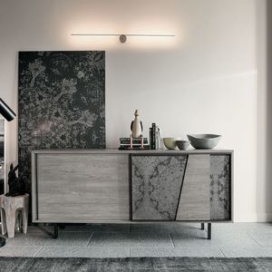 contemporary sideboard / iron / painted metal / laminate