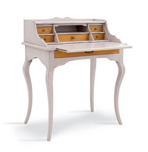 classic secretary desk / wooden / leather
