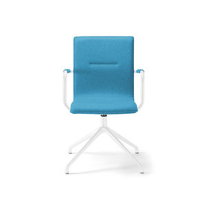 conference chair with armrests / upholstered / swivel / fabric
