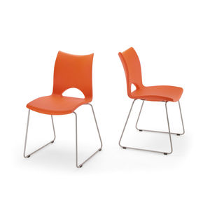 contemporary visitor chair / stackable / sled base / polypropylene