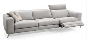 contemporary sofa / fabric / leather / 3-seater