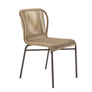 contemporary chair / painted aluminum / synthetic fiber / commercial