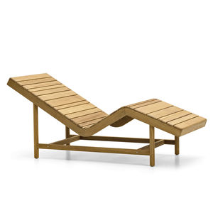 contemporary sun lounger / teak / garden / reclining