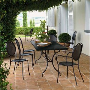 traditional garden chair / stackable / metal