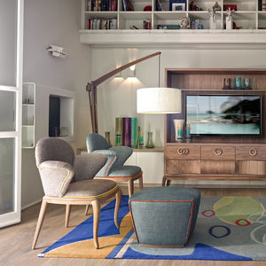 traditional chair / upholstered / fabric / wooden