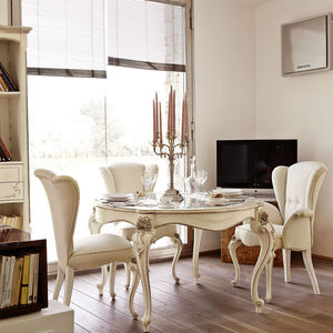 round table / classic / crystal / painted wood