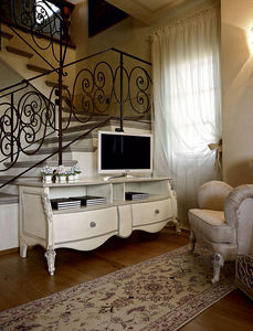 classic armchair / wooden / fabric