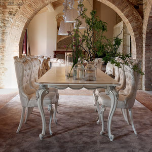 rectangular table / classic / lacquered wood / extending