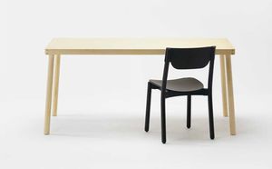 contemporary table / solid wood / ash / plywood