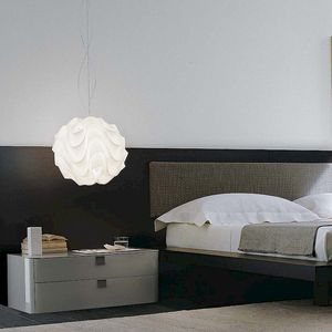contemporary bedside table / lacquered wood / rectangular / contract