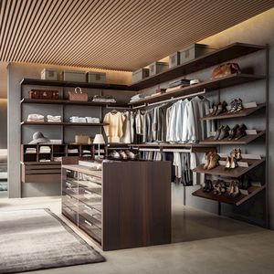 corner walk-in wardrobe / wall-mounted / contemporary / metal