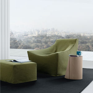 contemporary armchair / fabric / with footrest / with removable cover