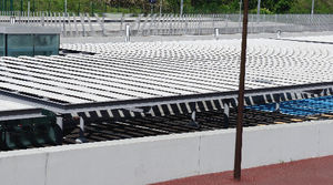 cement-glass composite solar shading / for roofs / horizontal