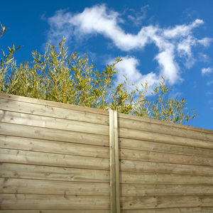 garden fence / with bars / wooden / FSC-certified