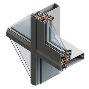 stick system curtain wall / aluminum and glass / transparent