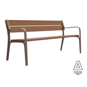 public bench / organic design / wooden / with backrest