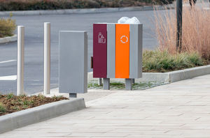 public trash can / steel / recycling / contemporary