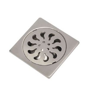 stainless steel floor drain / for kitchens / square / grated