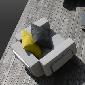 contemporary armchair / fabric / stainless steel / modular