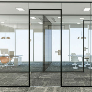 removable partition / glazed / for offices / acoustic