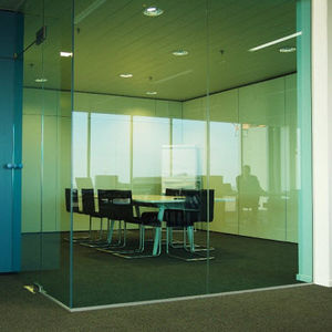 mobile partition / glass / for offices