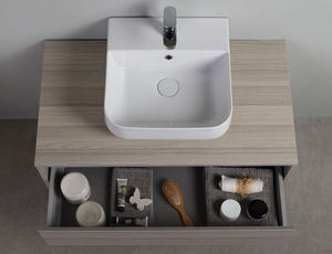 wall-hung washbasin cabinet / wooden / original design / with drawers