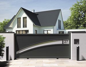 sliding gates / aluminum / louvered / perforated sheet metal