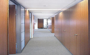 removable partition / wooden / for offices / acoustic