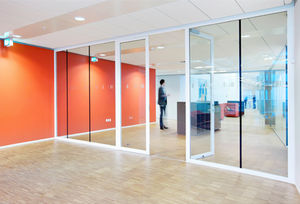 removable partition / glazed / professional / fire-rated