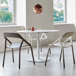 contemporary visitor chair / stackable / carbon fiber / white