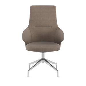 contemporary office armchair / fabric / aluminum / on casters