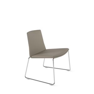 contemporary chair / upholstered / sled base / fabric