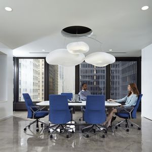 contemporary office armchair / fabric / aluminum / on casters