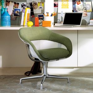 contemporary conference chair / upholstered / with armrests / on casters