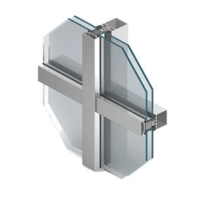 stick system curtain wall / aluminum and glass