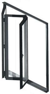 sliding and stacking patio door / folding / aluminum / double-glazed