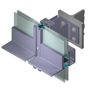 panel curtain wall / aluminum and glass
