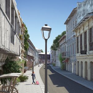 urban lamppost / traditional / aluminum / glass