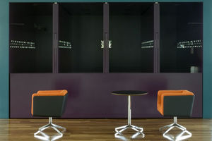contemporary armchair / leather / swivel / club