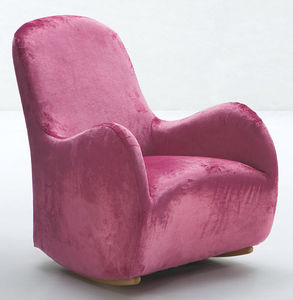 traditional armchair / fabric / rocker
