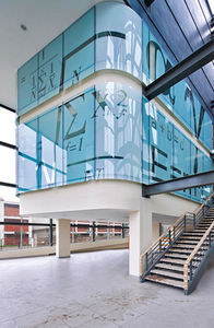 glass curtain wall panel / for interior fittings / printed / opaque