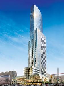 facade glass panel / building / enameled