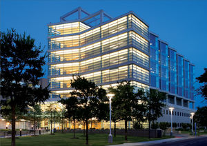 glass facade panel / building / printed / decorative