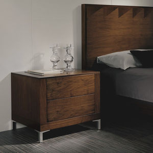 contemporary bedside table / wooden / metal / rectangular